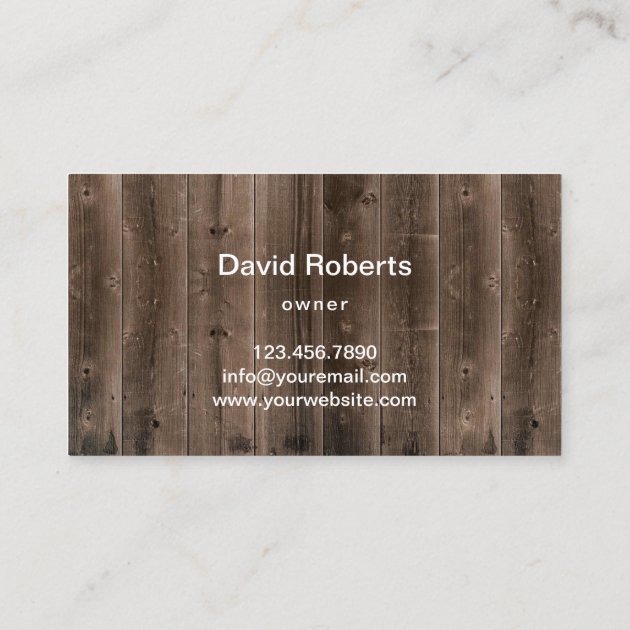Lawn Care & Landscaping Service Barn Wood Business Card (back side)
