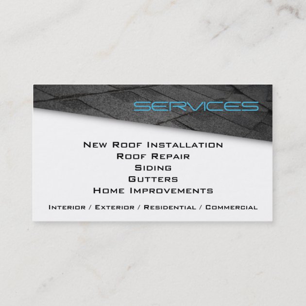 Roofing Professional Business Card Blue (back side)