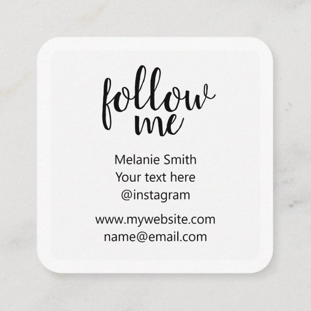 Instagram photographer photo minimal photography calling card (back side)