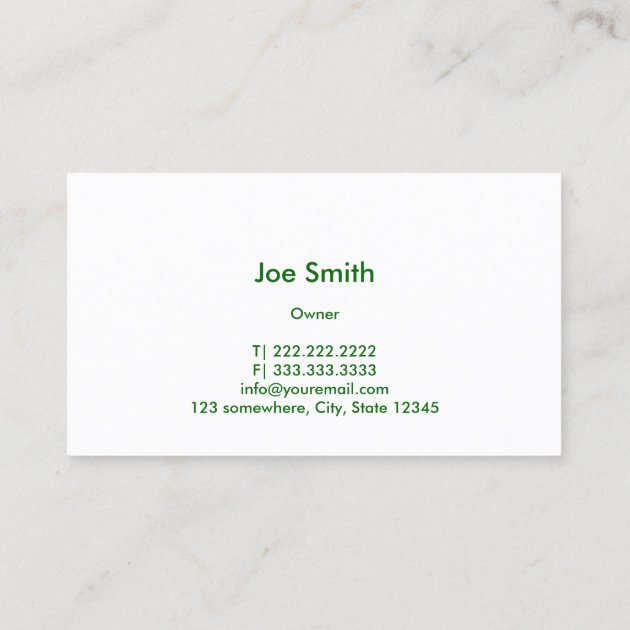 Lawn Care Landscaping Professional Mowing Business Card (back side)