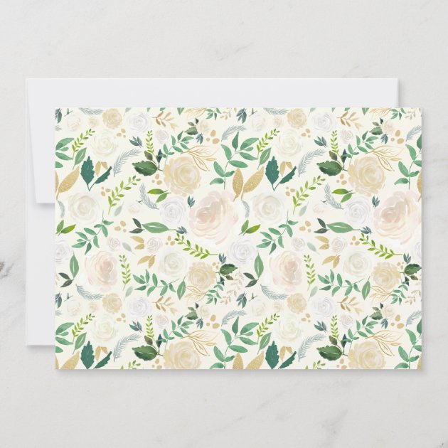 Save The Date Watercolor Ivory Floral String Light