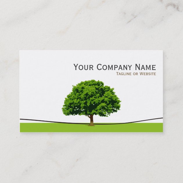 Wise Oak Tree Symbol - Professional Tree Service Business Card (back side)