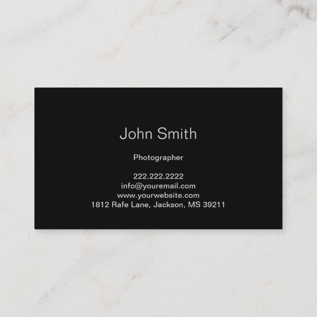 Photographer Professional Hands Frame Photography Business Card (back side)