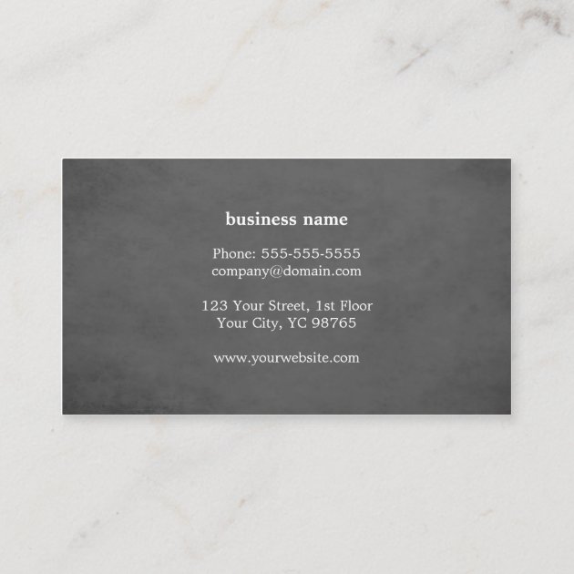 Modern Elegant Texture Grey Monogram Consultant Business Card (back side)