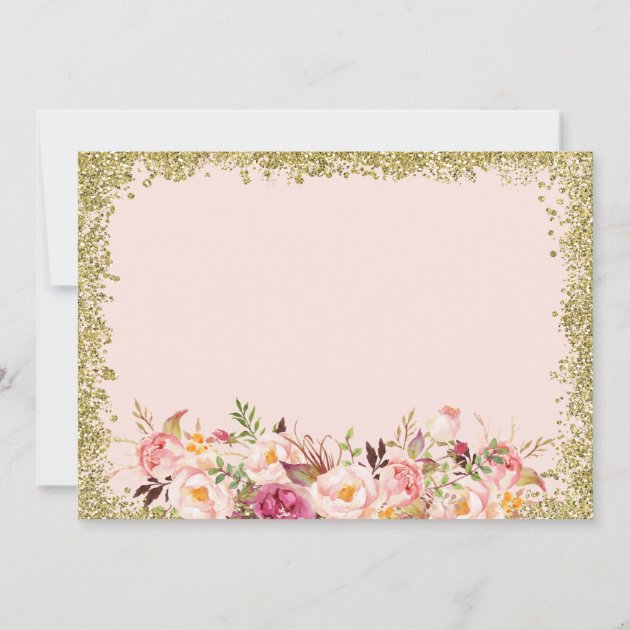 Save The Date Blush Pink Gold Glitters Floral
