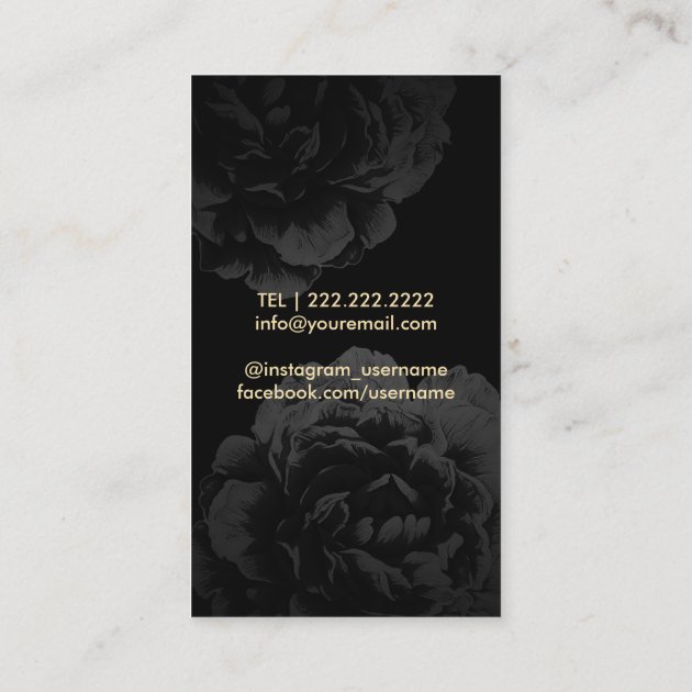 Makeup Artist & Hair Stylist Modern Stripes Floral Business Card (back side)
