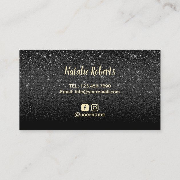 Nail Polish Rose Gold Drips Chic Black Manicurist Business Card (back side)
