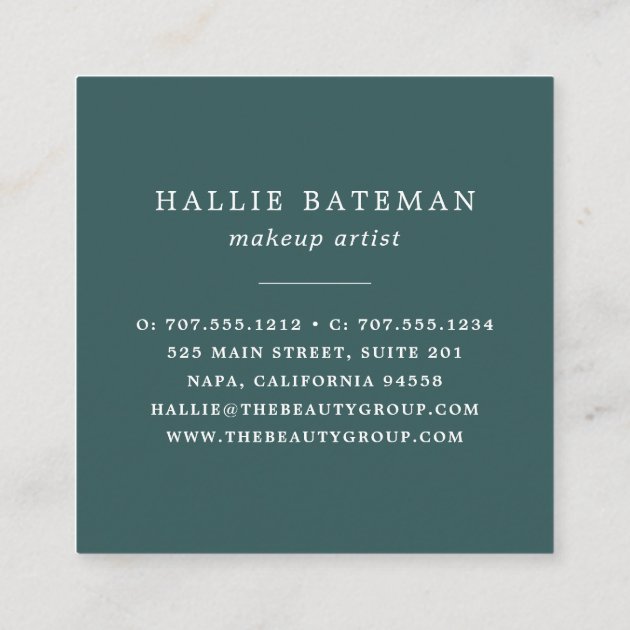 Vibrant Bloom | Modern Watercolor Floral Square Business Card (back side)