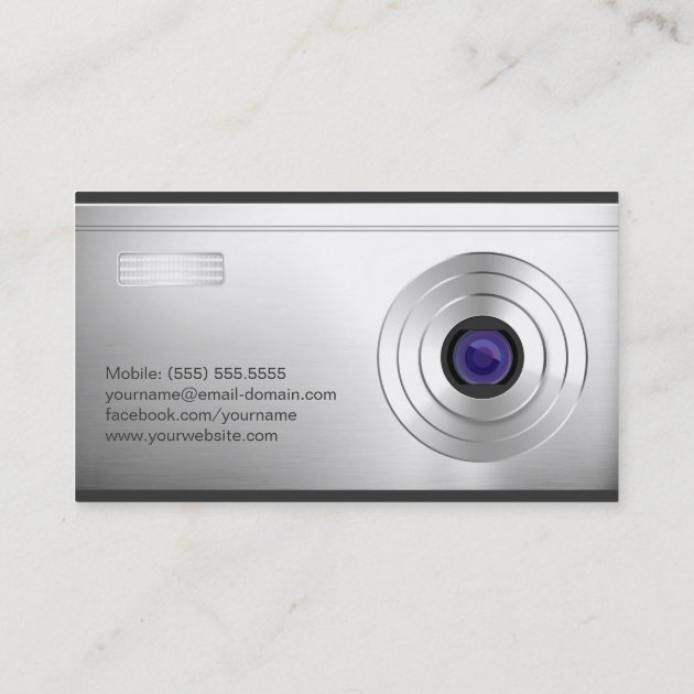 Featured Digital Camera Lens - Photography Business Card (back side)
