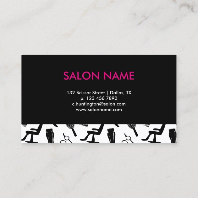 Chic Hair Stylist Business Card (back side)