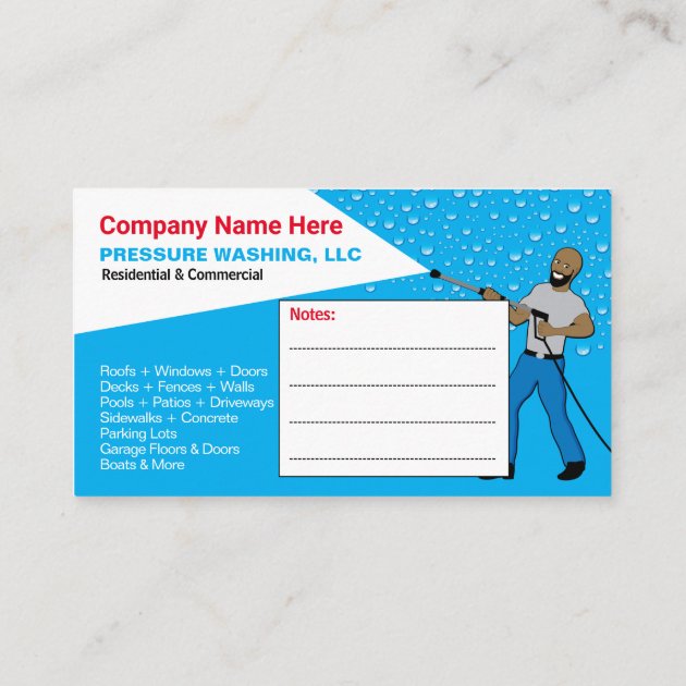 Pressure Washing & Cleaning Template Business Card (back side)