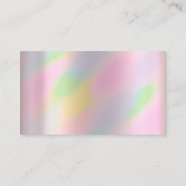 Classy Cleaning Service Maid Holographic Rose Business Card (back side)