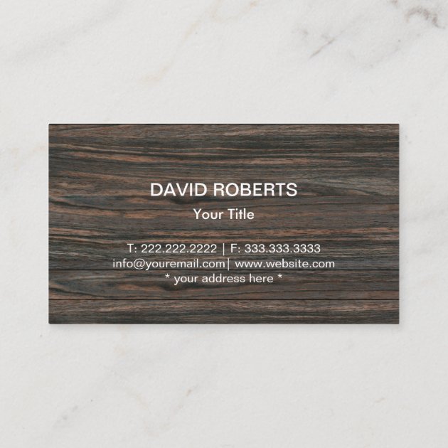 Construction Builder Wood & Metal Professional Business Card (back side)