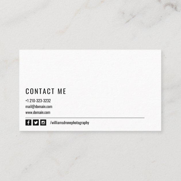 Bold Aerial Drone Photography Business Card (back side)