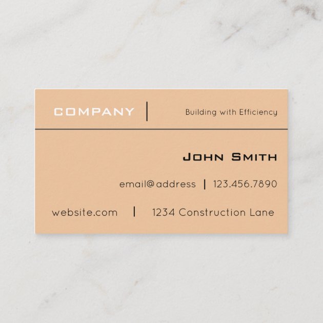 Contractor Business Card (back side)