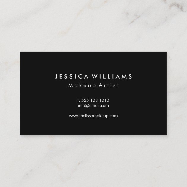 Makeup Artist Gold Lips Black Business Card (back side)