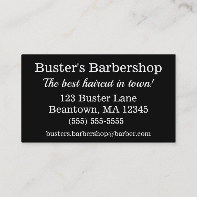 Elegant Barbershop Business Card Personalize (back side)