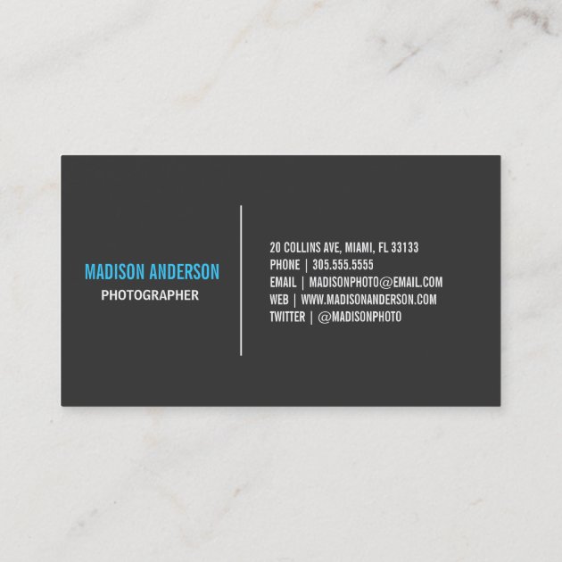 Black Out Photography | Business Cards (back side)