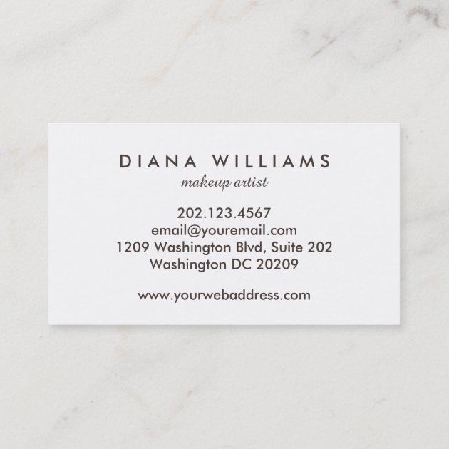 Sparkling Pink Marble Abstract Makeup Artist Business Card (back side)