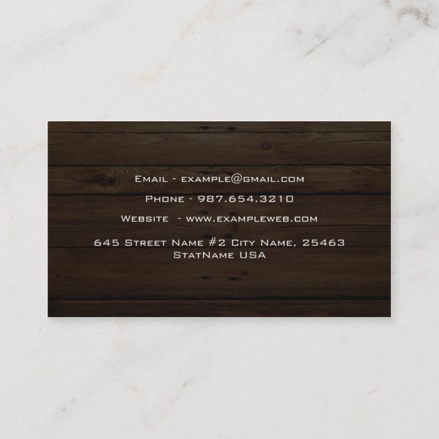 Construction business card (back side)