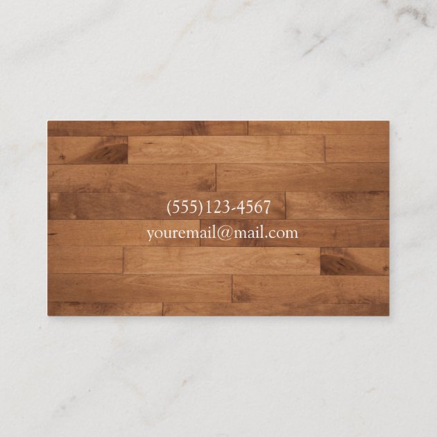 Wood Floor Design Maid House Cleaning Services Business Card (back side)