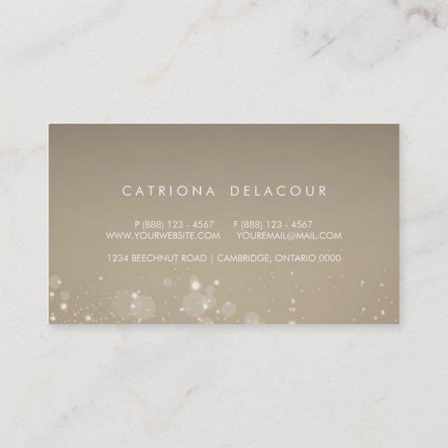 Elegant Gold Glitter Bokeh Luxe Business Card (back side)