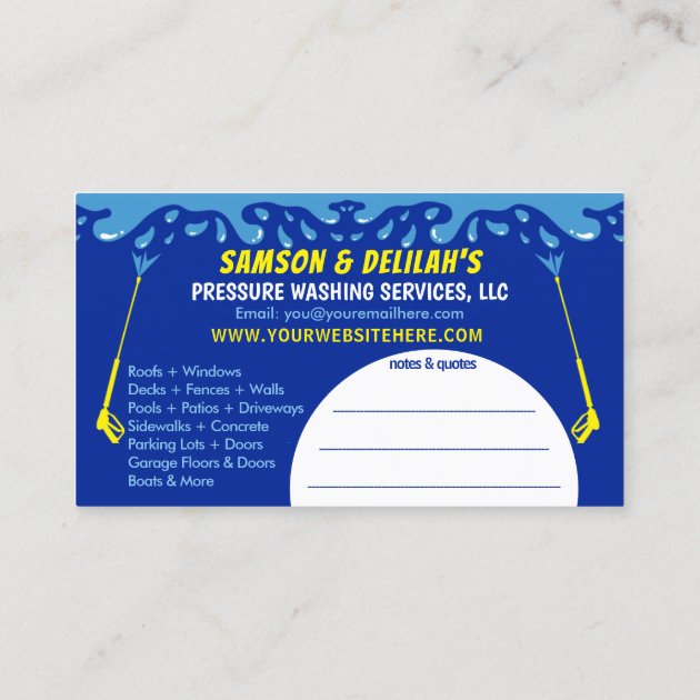 Pressure Washing & Cleaning Business Card Template (back side)