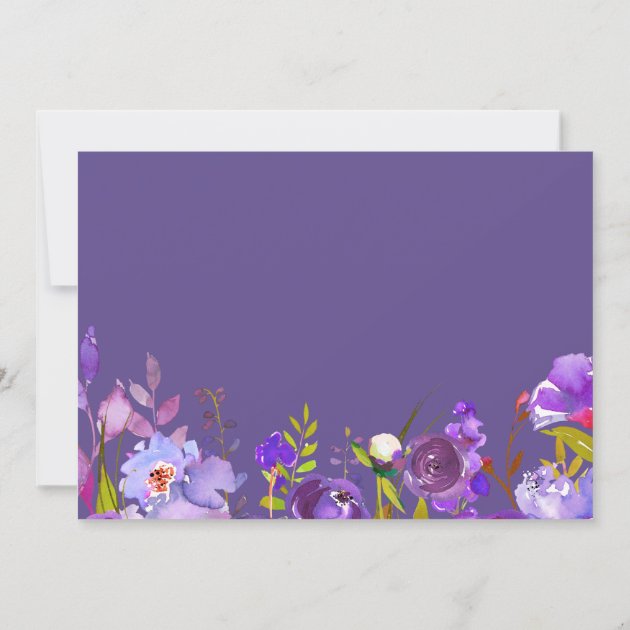 Trendy Ultra Violet Purple Floral Save The Date