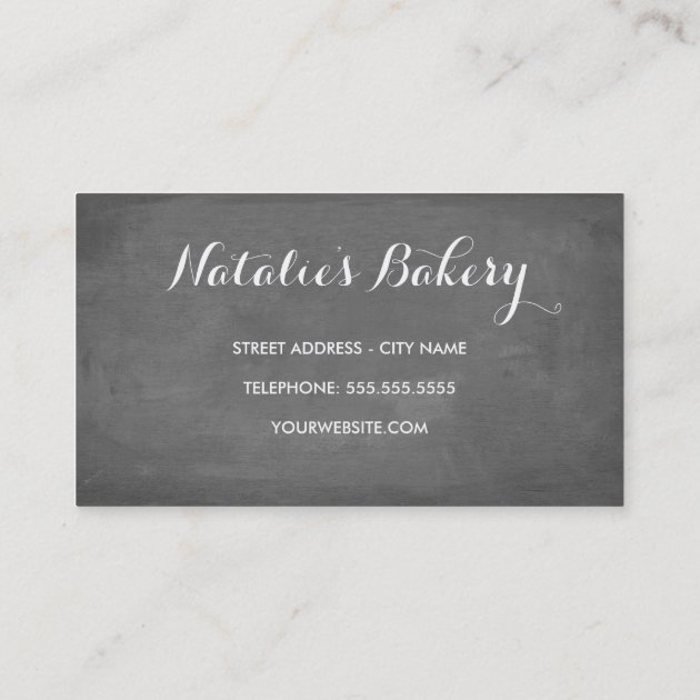 Sweet Treats Chalkboard Bakery Business Card (back side)