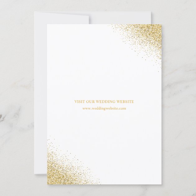 Modern White & Gold Wedding Save The Date Photo