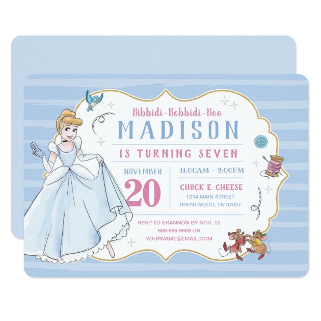 Princess Cinderella | Watercolor Birthday Invitation