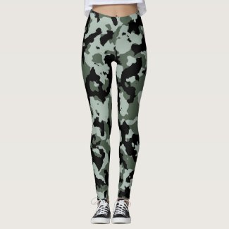 Military Green Camouflage Leggings