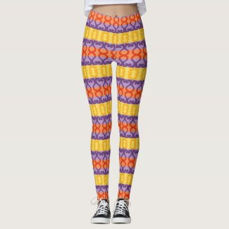 Colorful Horizontal Stripes Girly Designer Leggings