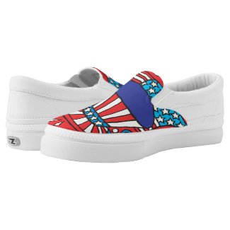 Patriotic Red White and Blue Pattern Printed Shoes