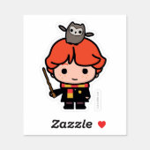 Cartoon Ron Weasley and Pigwidgeon Sticker | Zazzle