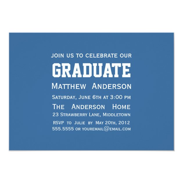 Modern 2 Photo Graduation Invitation - Blue