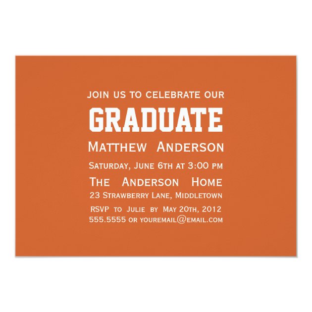 Modern 2 Photo Graduation Invitation - Orange