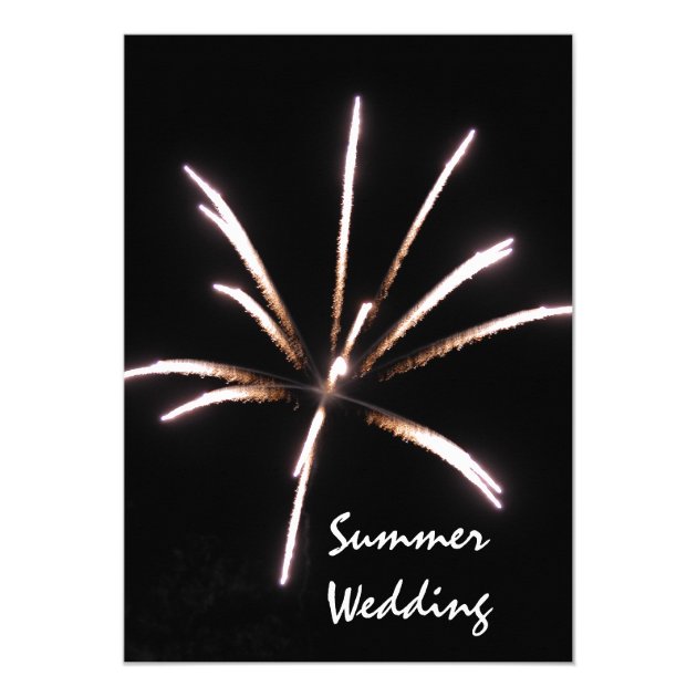 Fireworks Summer Wedding Announcement (front side)