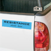 Resistance Starts Here, black text on bright blue  (On Truck)