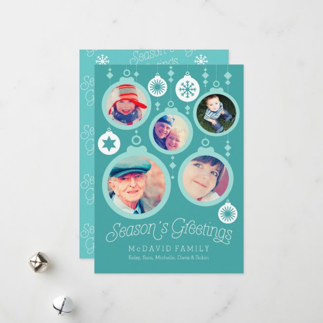 Christmas Family Ornaments Holiday Card