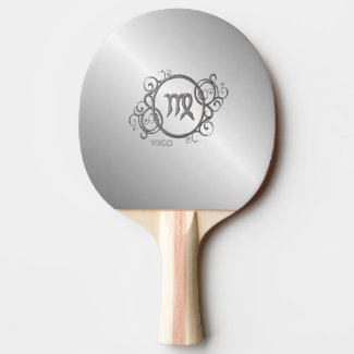 Virgo Zodiac Design Silver Ping Pong Paddle