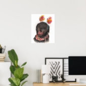 Happy Holiday Black Labrador Retriever Dog Poster (Home Office)