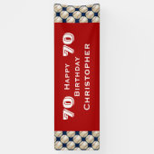70th Birthday Party Baseball Banner, Adult Banner (Vertical)