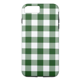 Handsome Green and White Gingham Pattern iPhone 7 Case