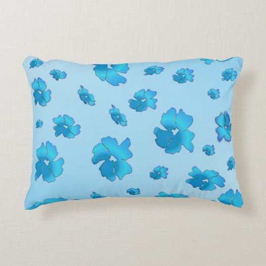Blue Flowers Accent Pillow