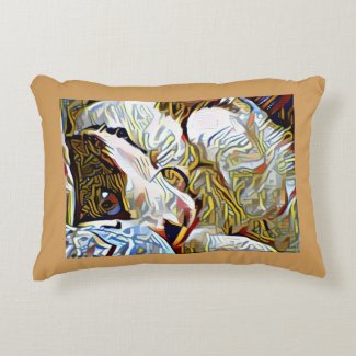 snowshoe still life kitty accent pillow