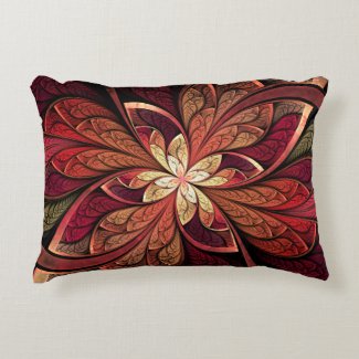 La Chanteuse Rouge Red Abstract Pattern Decorative Pillow