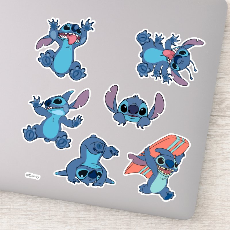 Stitch Fun Pose Collection Sticker (Detail)