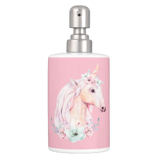 Unicorn In Flowers Bathroom Set