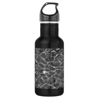 Light Reflections On Water: Black & White Stainless Steel Water Bottle